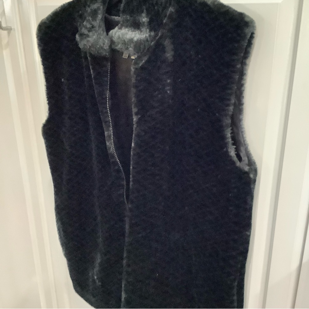 Country Clothing Co. Vtg Faux Fur Full Zip Mock Neck Vest Jacket Sz S, Preowned